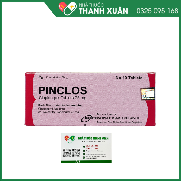 Pinclos 75mg ngừa xơ vữa động mạch