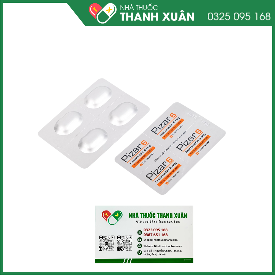 Pizar-6 điều trị các bệnh nhiễm trùng do ký sinh trùng, giun chỉ