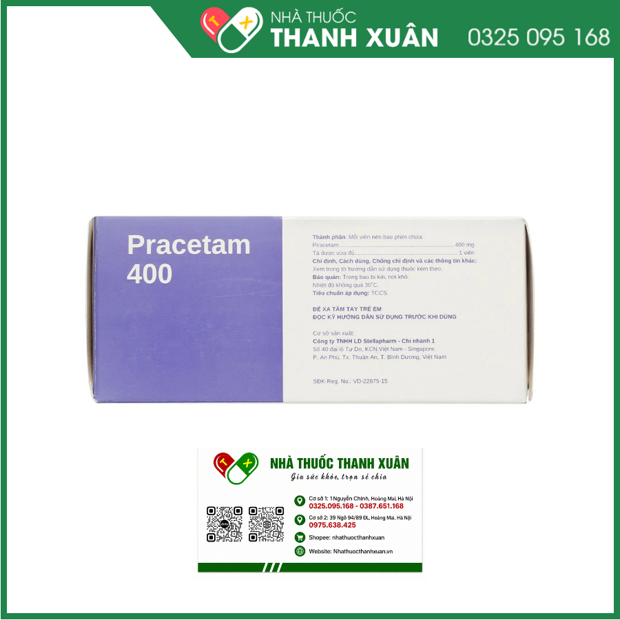 Viên nén Pracetam 400 Stella điều trị chóng mặt, suy giảm trí nhớ
