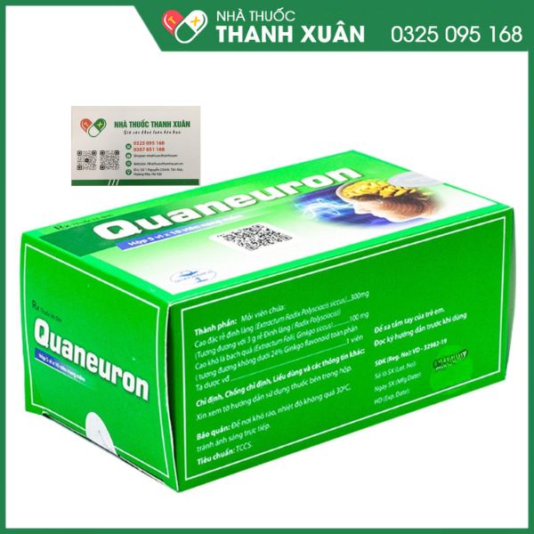 Quaneuron - Dự phòng và điều trị suy giảm trí nhớ, thiểu năng tuần hoàn não