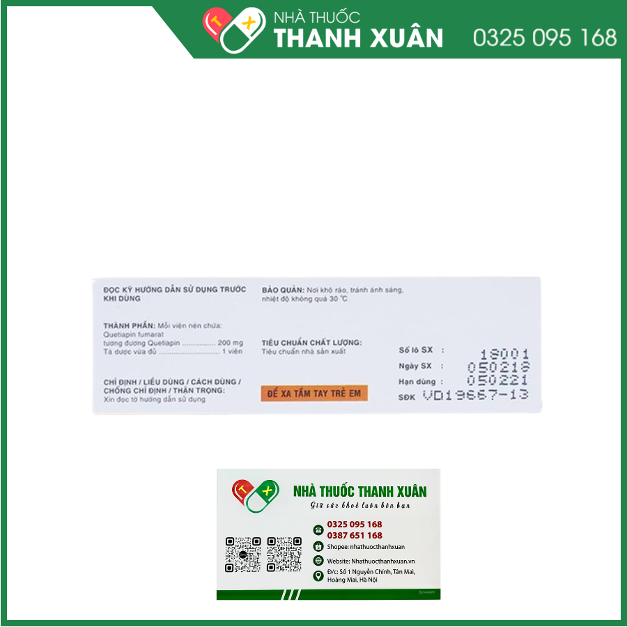 Queitoz-200 điều trị tâm thần phân liệt, rối loạn lưỡng cực