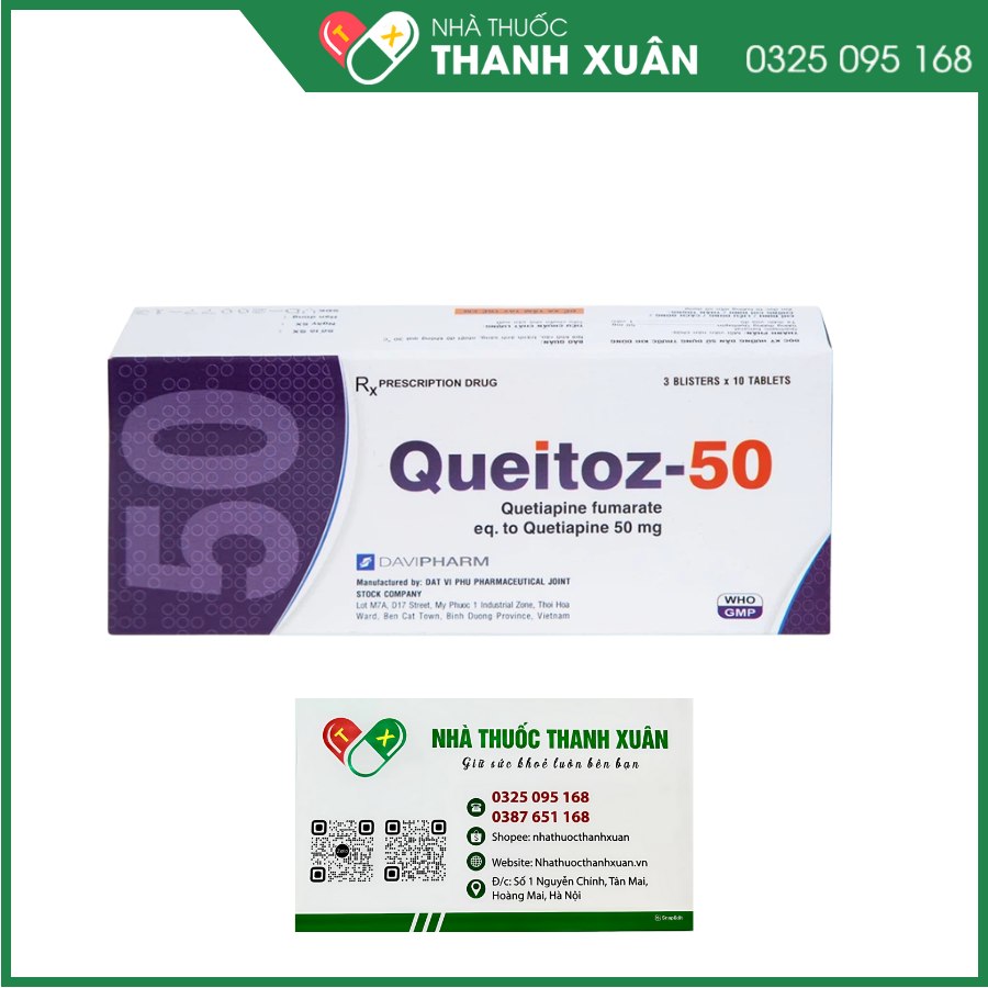 Queitoz-50 điều trị tâm thần phân liệt, rối loạn lưỡng cực