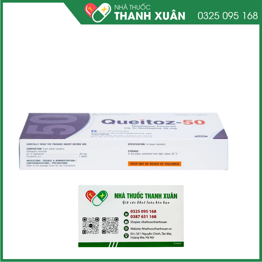 Queitoz-50 điều trị tâm thần phân liệt, rối loạn lưỡng cực