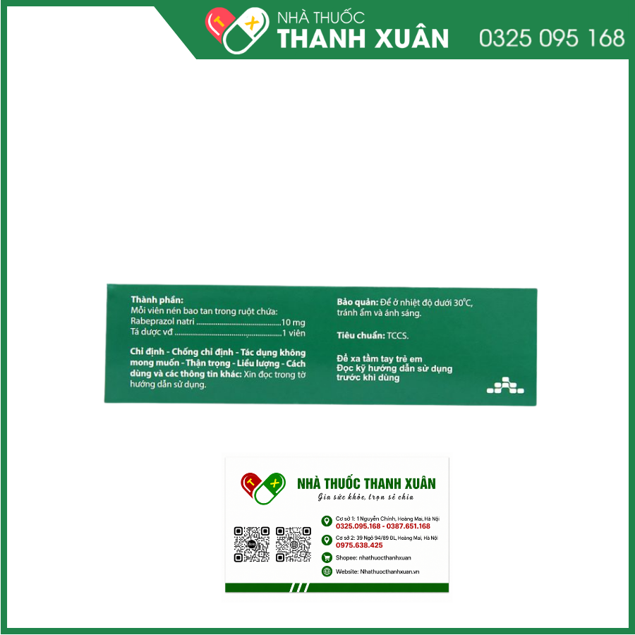 Rabepagi 10 điều trị loét dạ dày - tá tràng cấp tính