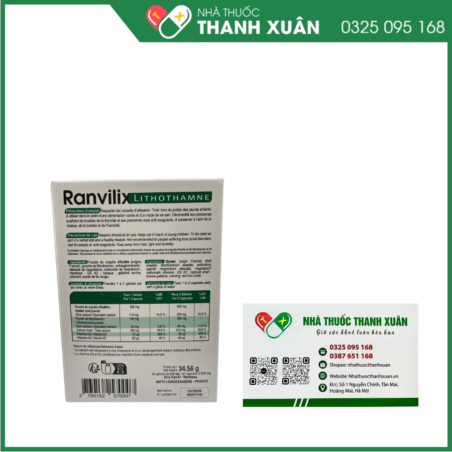 Ranvilix - Chống loãng xương, tăng trưởng chiều cao