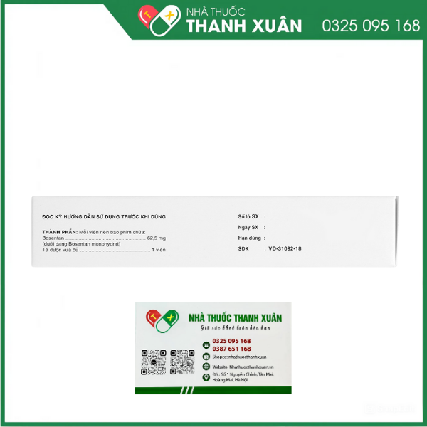 Ravenell-62.5 điều trị tăng áp lực động mạch phổi tiên phát