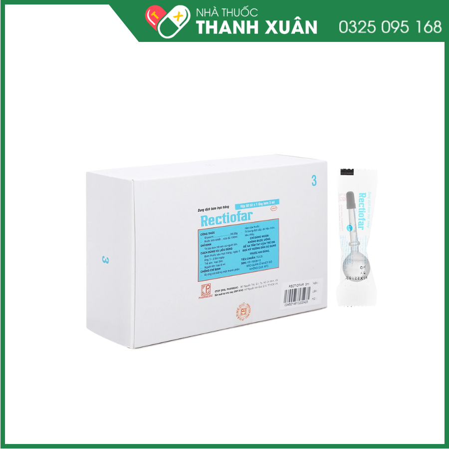 Dung dịch bơm trực tràng Rectiofar điều trị táo bón