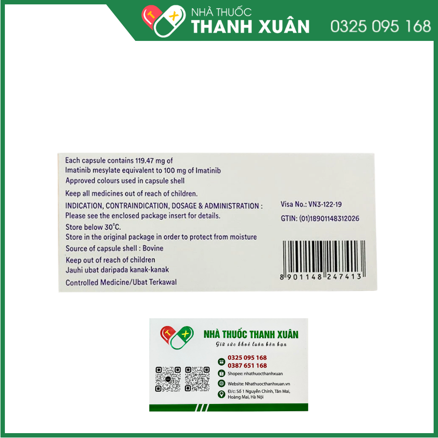 Redivec 100mg điều trị bệnh bạch cầu tủy mạn