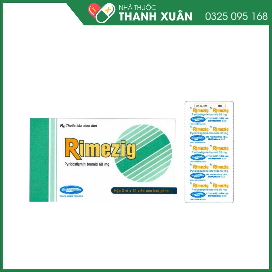Rimezig - Điều trị bệnh nhược cơ hoặc các trường hợp liệt ruột hoặc bí tiểu sau phẫu thuật