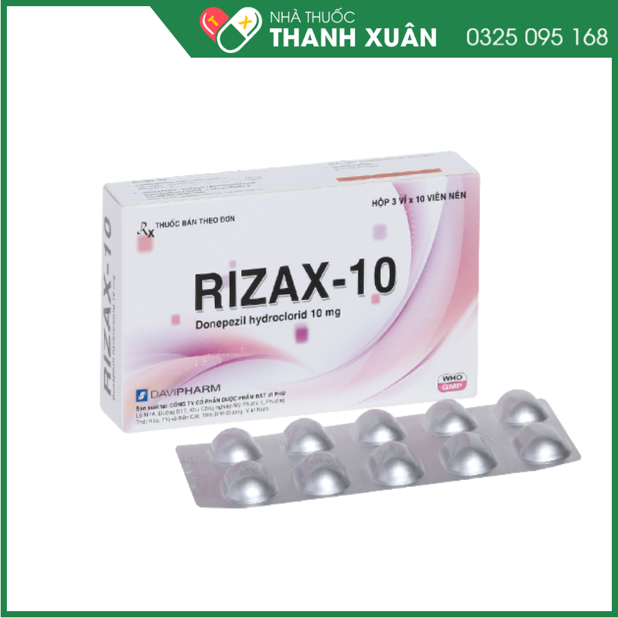 Rizax-10 điều trị triệu chứng mất trí nhớ do bệnh Alzheimer