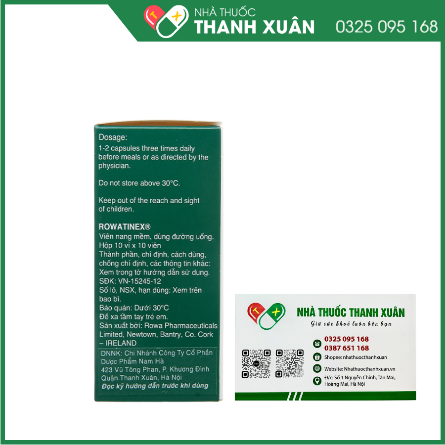 Rowatinex điều trị viêm và co thắt đường tiểu kết hợp với sỏi niệu