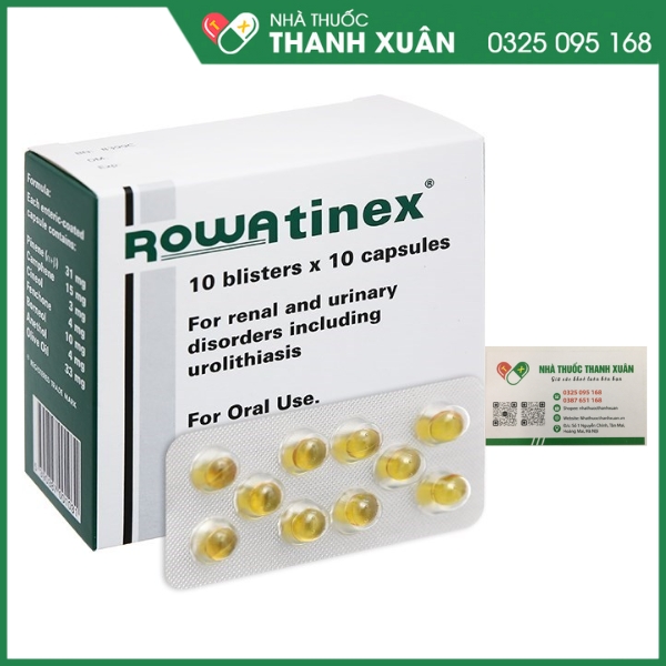 Rowatinex điều trị viêm và co thắt đường tiểu kết hợp với sỏi niệu