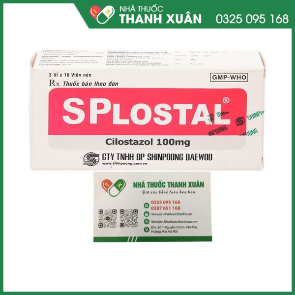 Thuốc SPLostal 100mg phòng và trị huyết khối (3 vỉ x 10 viên)