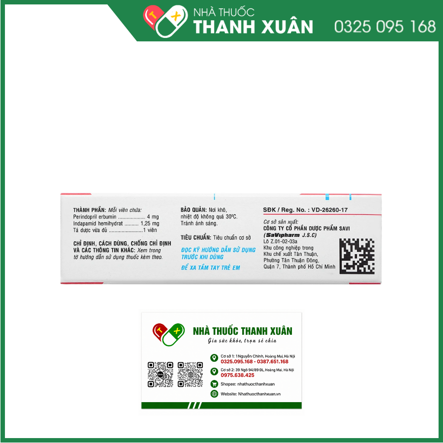 Thuốc SaViDopril Plus điều trị tăng huyết áp động mạch vô căn
