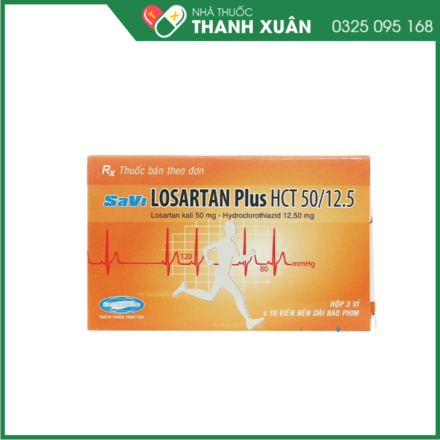 SaVi Losartan Plus HCT 50/12.5 trị tăng huyết áp