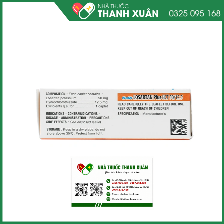 SaVi Losartan Plus HCT 50/12.5 trị tăng huyết áp