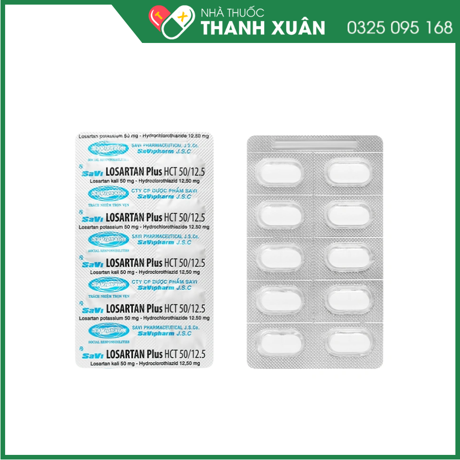 SaVi Losartan Plus HCT 50/12.5 trị tăng huyết áp