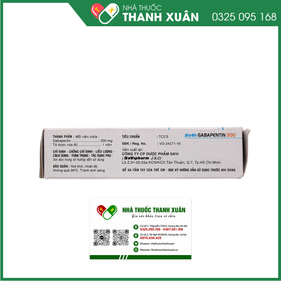 Thuốc Savi Gabapentin 300 điều trị bệnh động kinh