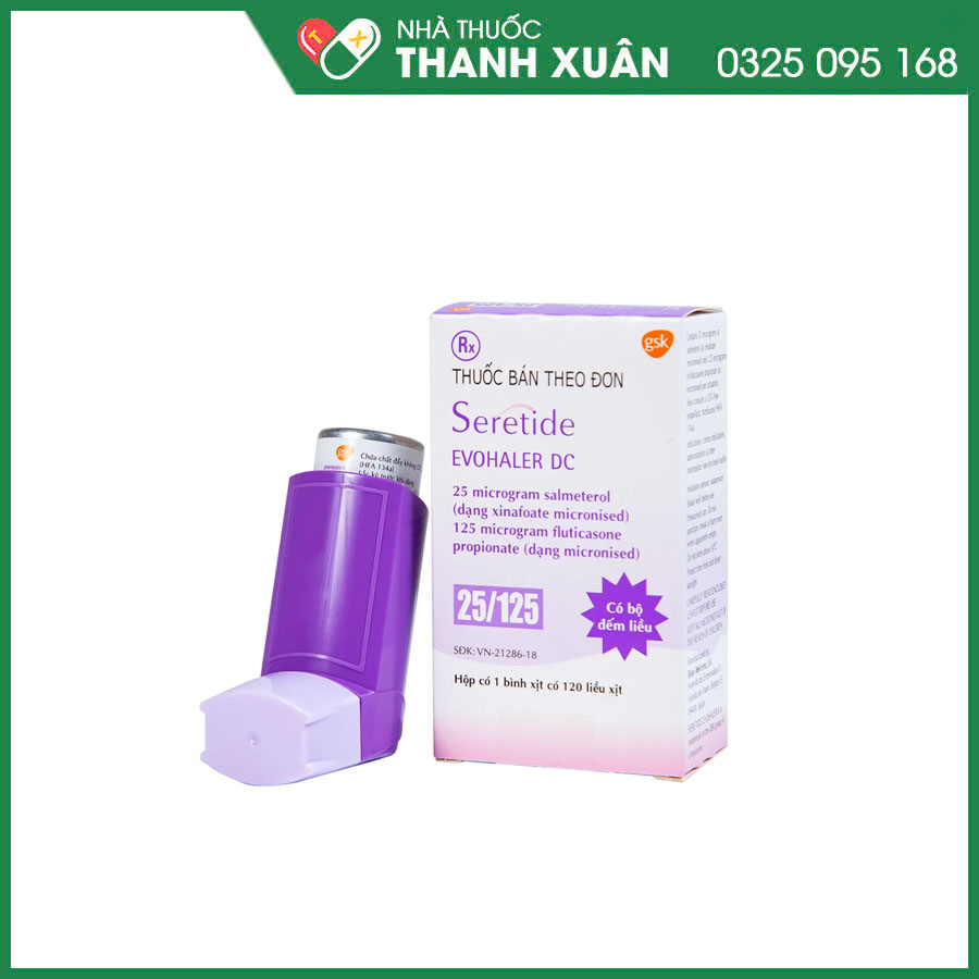 Seretide Evohaler DC 25/125 thuốc điều trị hen và bệnh phổi tắc nghẽn mạn tính (COPD)