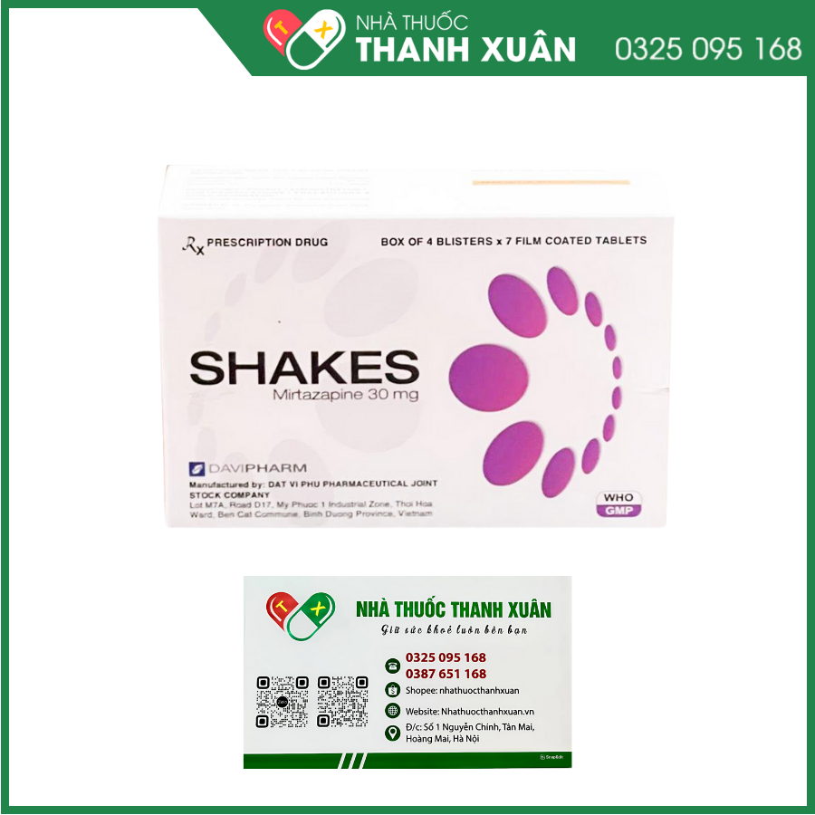 Shakes điều trị trầm cảm