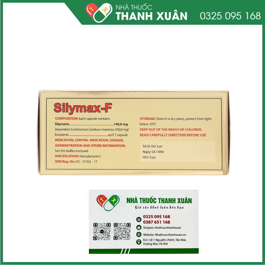 Silymax-F 140mg hỗ trợ điều trị viêm gan do virus, xơ gan