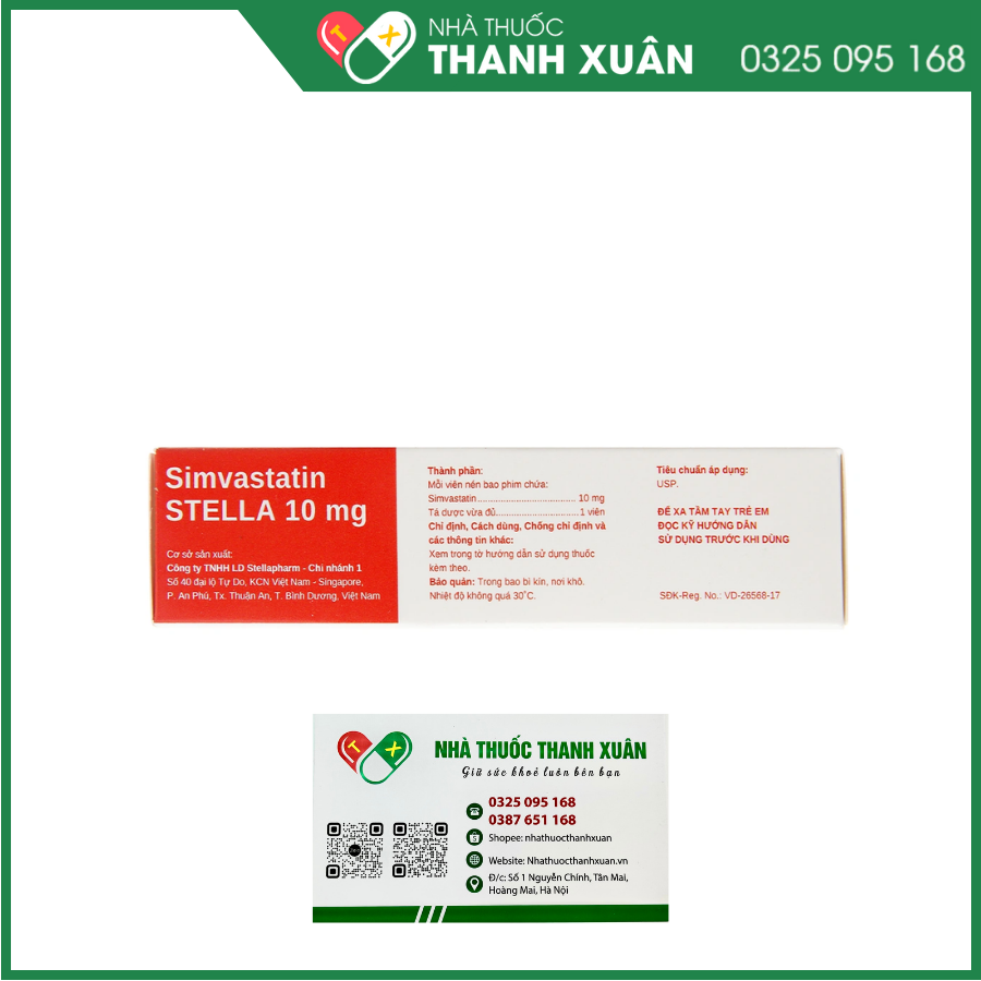 Simvastatin STELLA 10mg điều trị rối loạn lipid máu