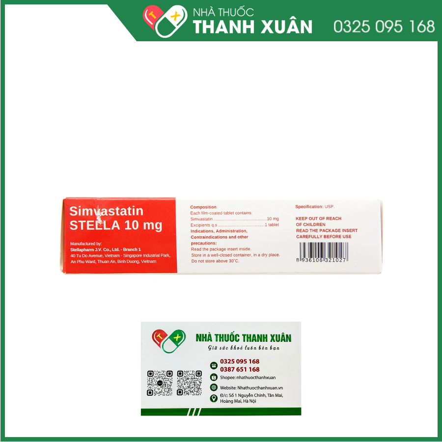 Simvastatin STELLA 10mg điều trị rối loạn lipid máu
