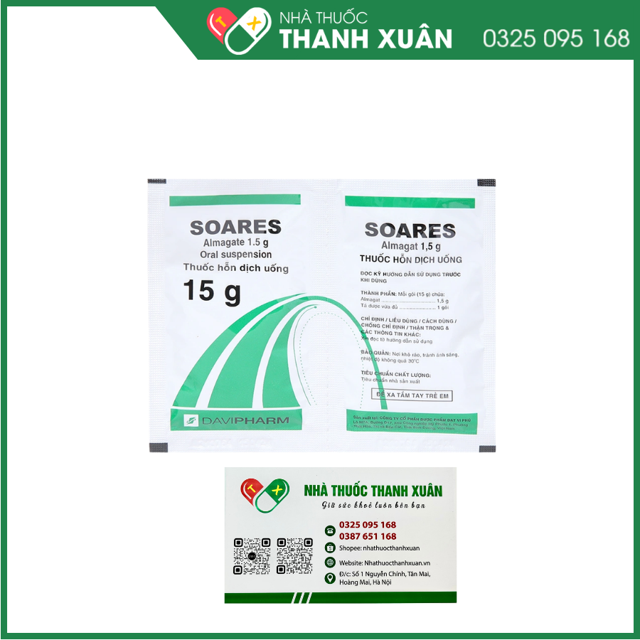 Hỗn dịch uống Soares điều trị loét dạ dày tá tràng