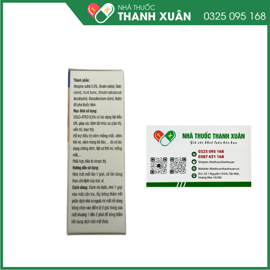 Solo - Atro 0,5% - Hỗ trợ điều trị viêm mống mắt, viêm mi, điều trị nhược thị