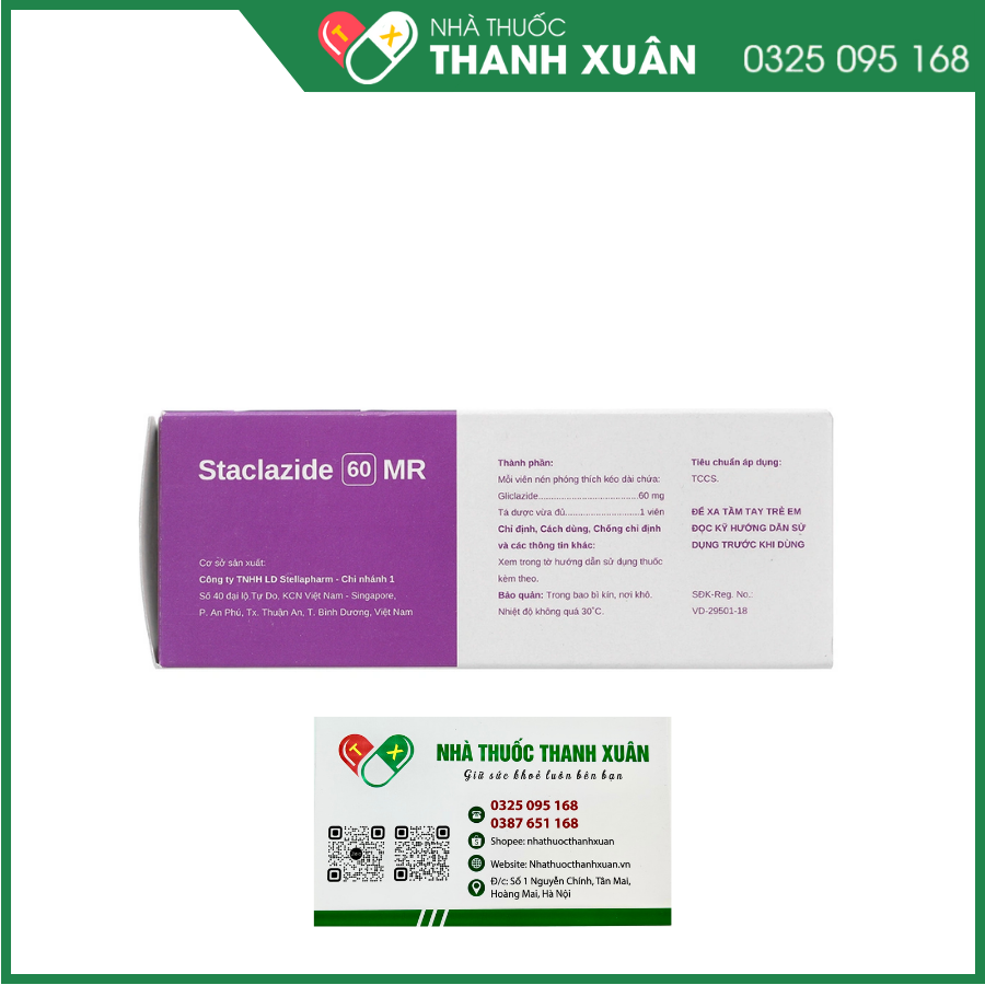 Staclazide 60 MR trị đái tháo đường tuýp 2 không phụ thuộc insulin