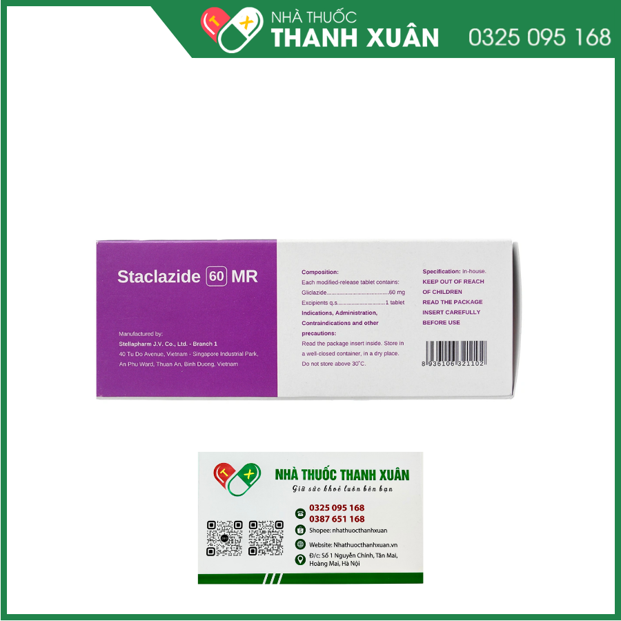 Staclazide 60 MR trị đái tháo đường tuýp 2 không phụ thuộc insulin