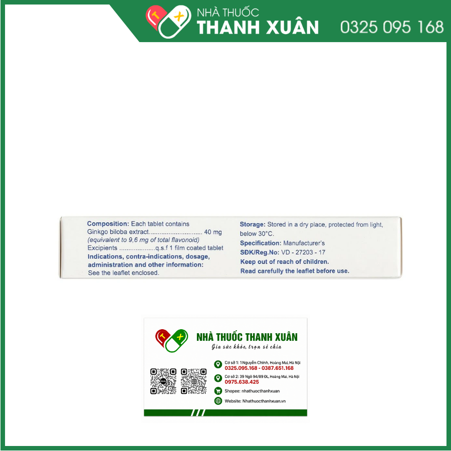 Superkan 40mg điều trị mất trí nhớ ngắn hạn