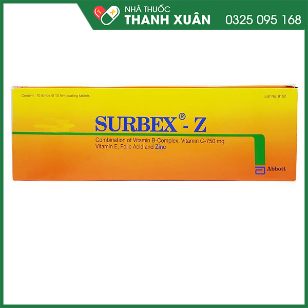 Surbex-Z - thuốc bổ sung vitamin và kẽm