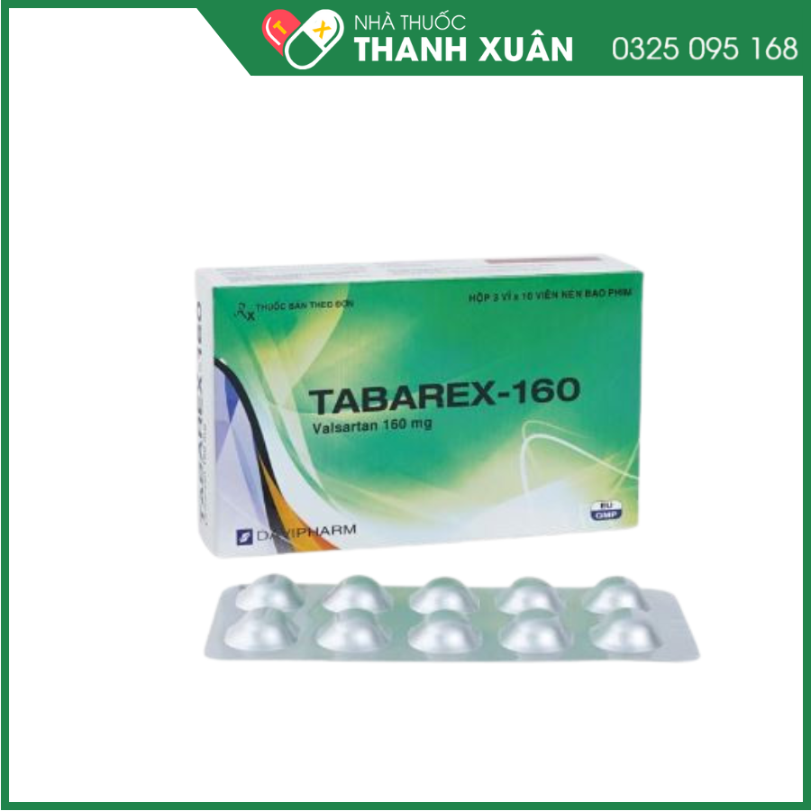 Tabarex 160mg điều trị tăng huyết áp, suy tim sung huyết