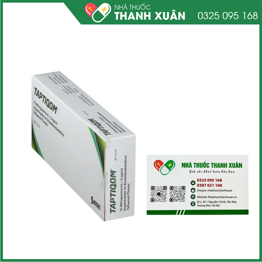 Dung dịch nhỏ mắt Taptiqom trị tăng nhãn áp (30 ống x 0.3ml)