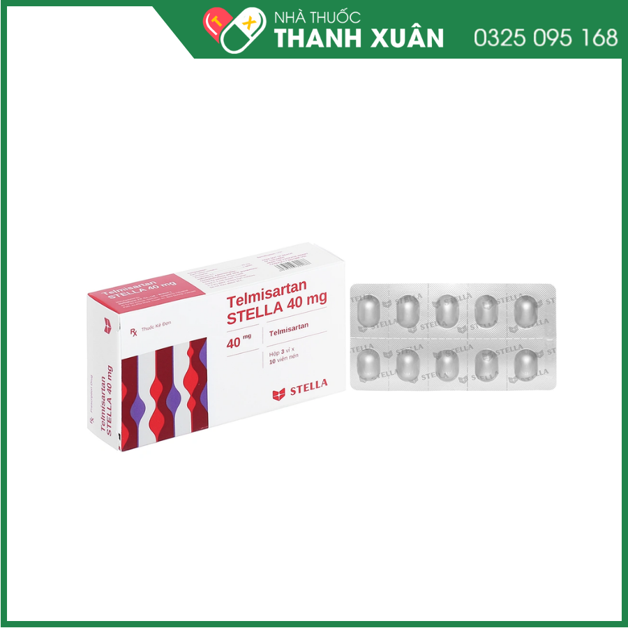 Telmisartan STELLA 40mg trị tăng huyết áp, phòng ngừa bệnh tim mạch