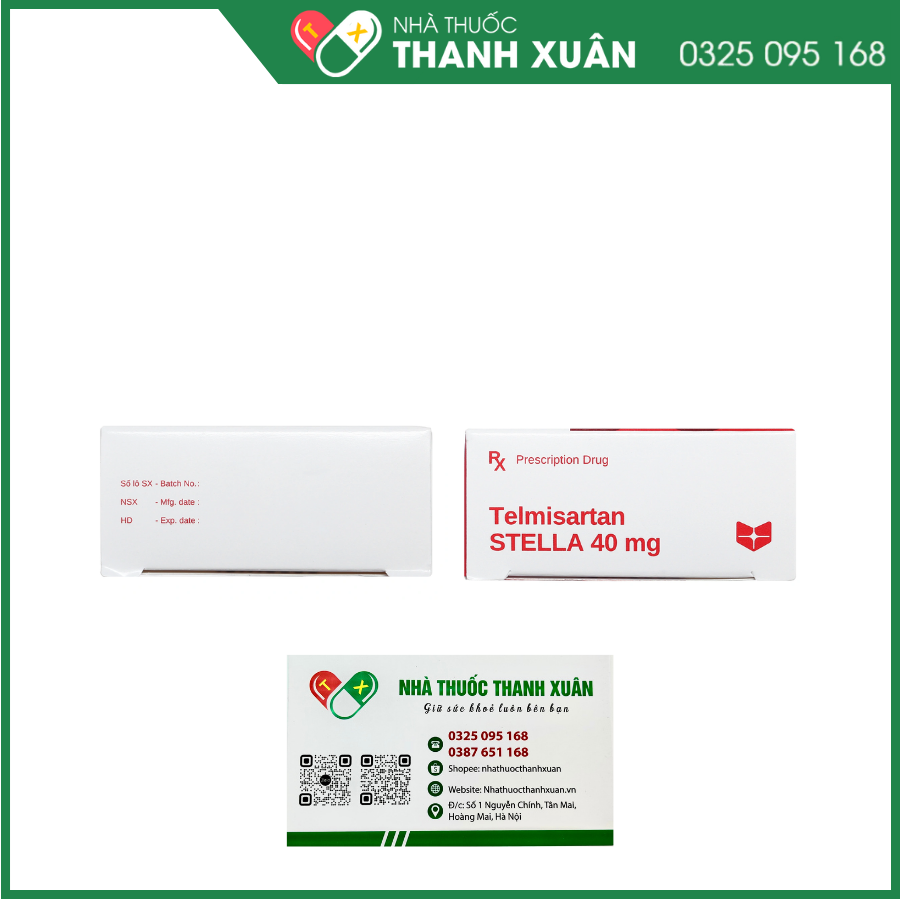 Telmisartan STELLA 40mg trị tăng huyết áp, phòng ngừa bệnh tim mạch