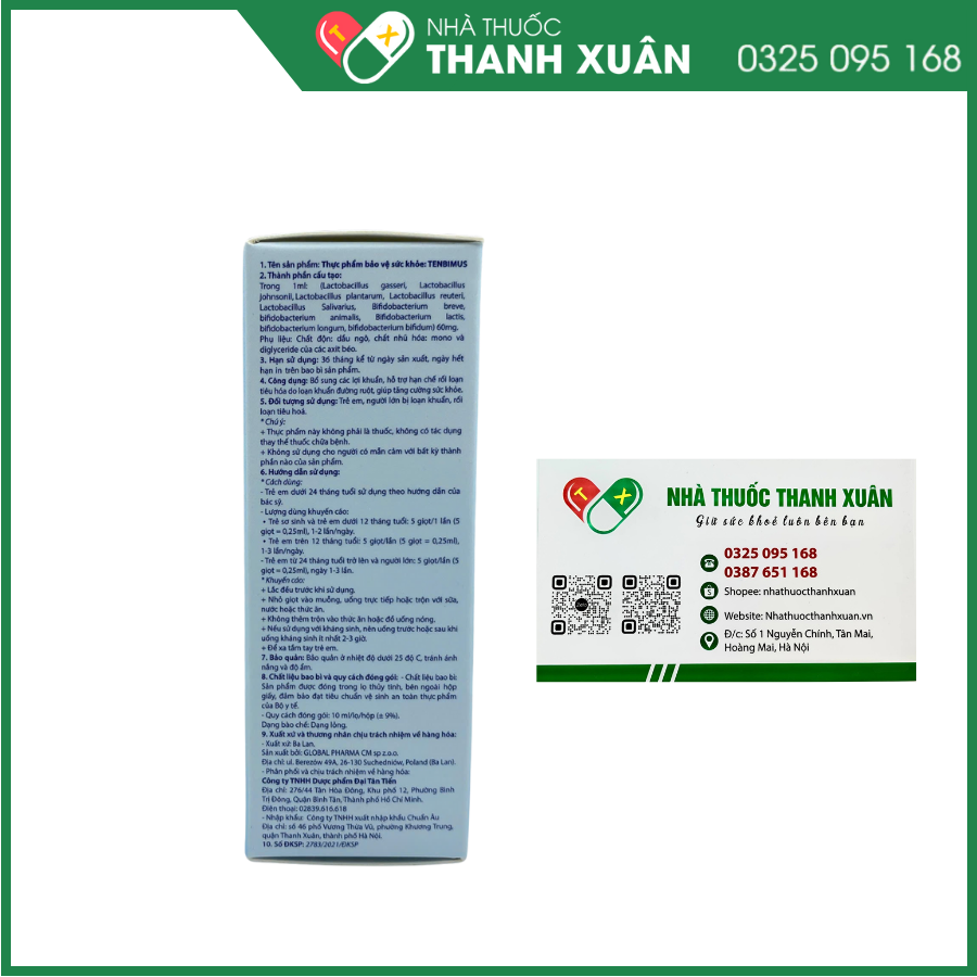 Tenbimus – Men vi sinh đa chủng châu Âu cải thiện hệ vi sinh đường ruột