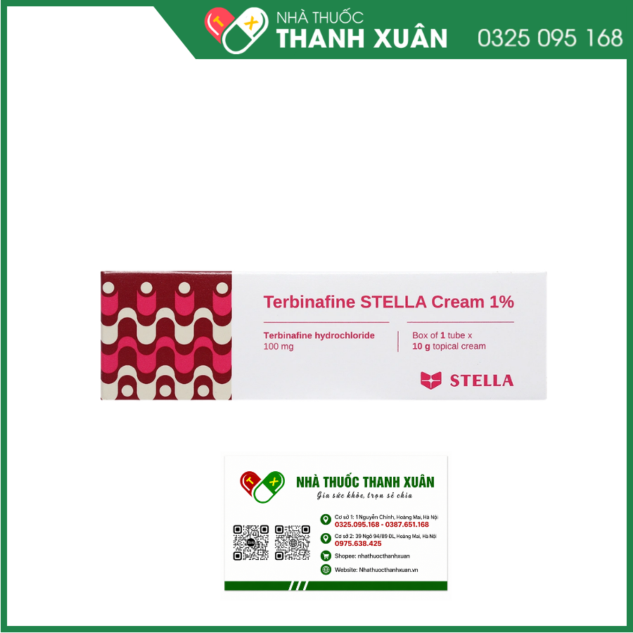 Terbinafine Stella cream 1% điều trị nấm da