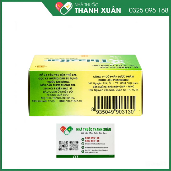 Thiazifar 25mg trị tăng huyết áp, phù do tim, do thận, gan