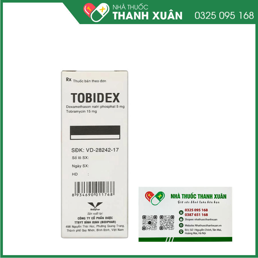 Thuốc nhỏ mắt Tobidex Bidiphar điều trị viêm mắt (5ml)