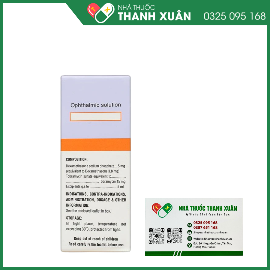 Thuốc nhỏ mắt Tobidex Bidiphar điều trị viêm mắt (5ml)