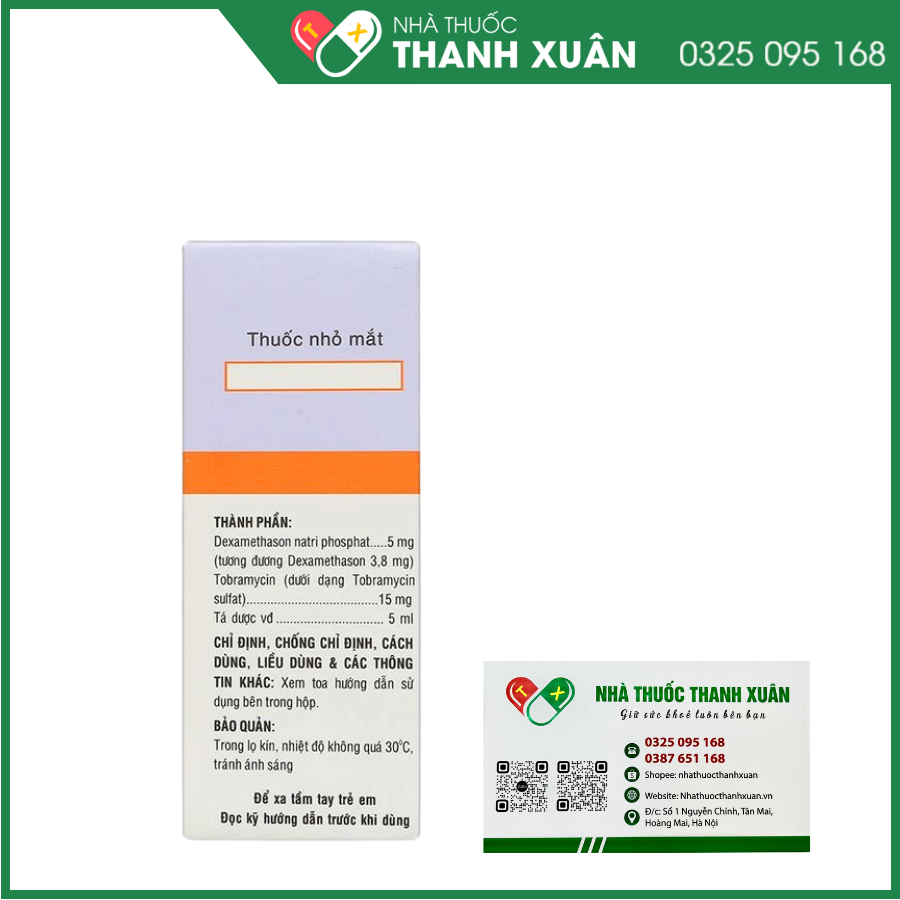 Thuốc nhỏ mắt Tobidex Bidiphar điều trị viêm mắt (5ml)
