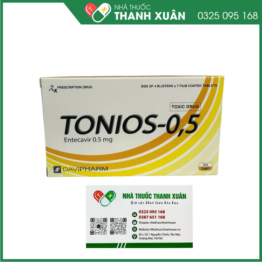 Thuốc Tonios-0.5 điều trị viêm gan B mạn