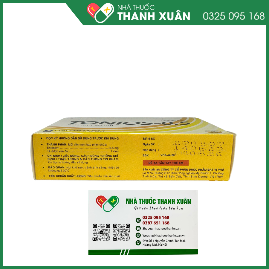 Thuốc Tonios-0.5 điều trị viêm gan B mạn