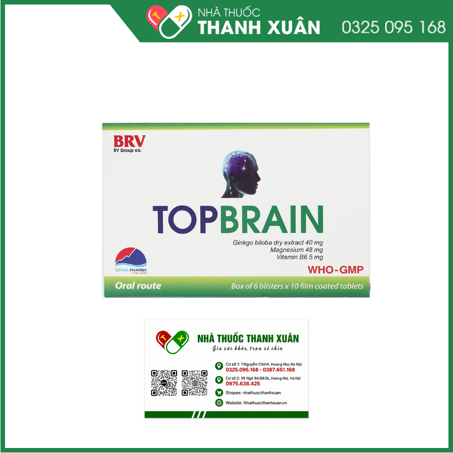 Topbrain giúp tăng tuần hoàn máu, cải thiện thiểu năng tuần hoàn não