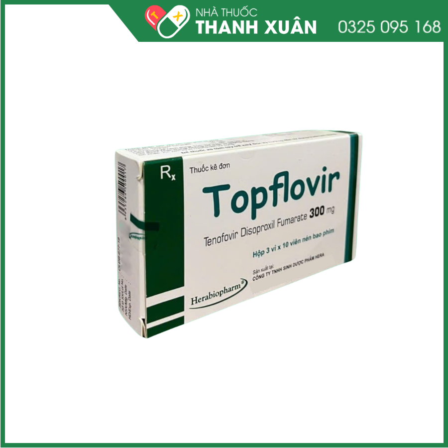 Topflovir 300 điều trị nhiễm HIV-1 bệnh viêm gan siêu vi B mạn tính