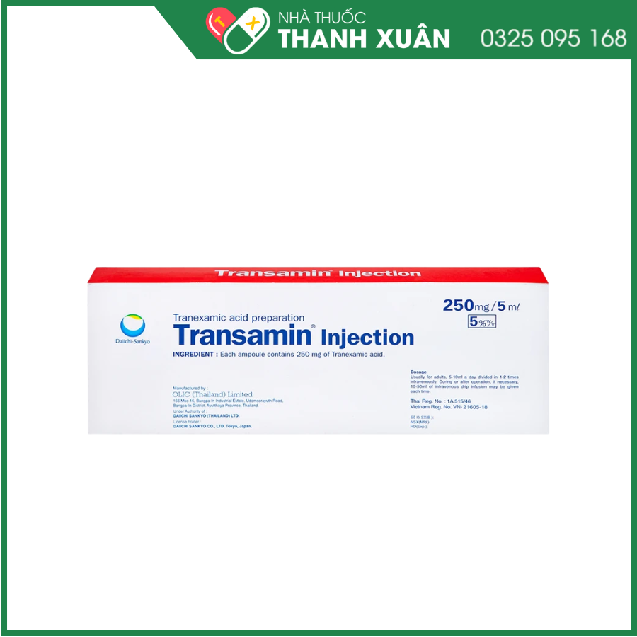 Dung dịch tiêm Transamin Injection 250mg/5ml