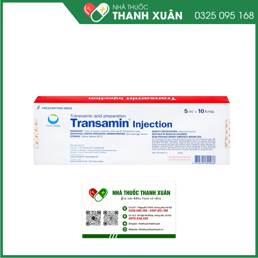 Dung dịch tiêm Transamin Injection 250mg/5ml