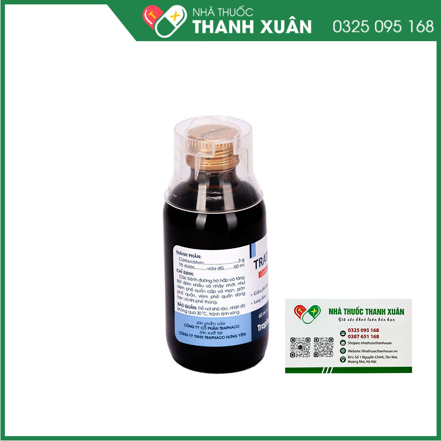 Thuốc Trathiol điều trị các bệnh đường hô hấp có tăng tiết đờm nhiều và nhầy nhớt